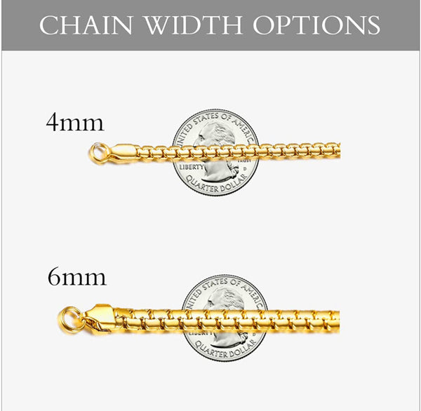 18k Gold Box Link Chain