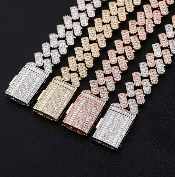 18k Rose Gold Baguette Cut Chain