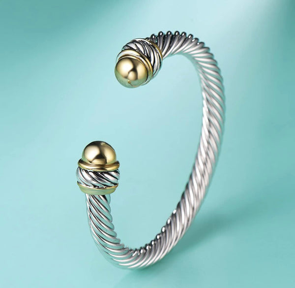 Twisted Cuff Gold/Silver Bangle