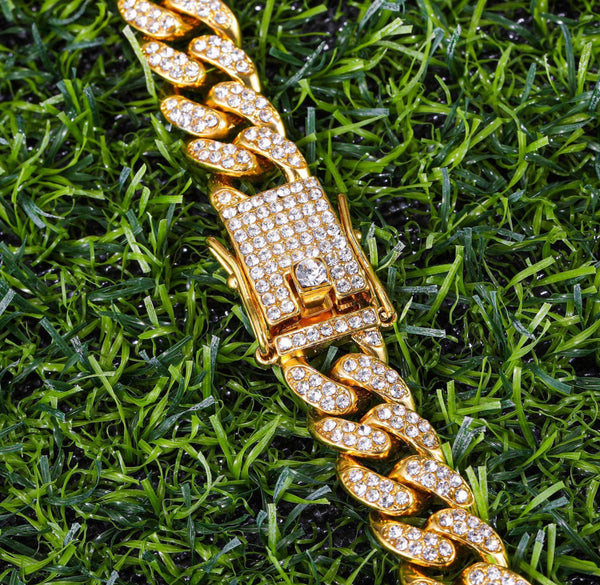 Iced Out 8 inch Gold Butterfly Cuban Bracelet