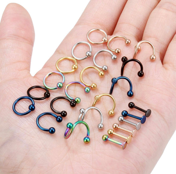 24 Pcs Stainless Steel Piercings