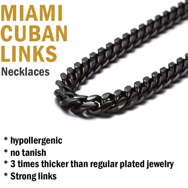 Black Stainless Steel Cuban Link Chain