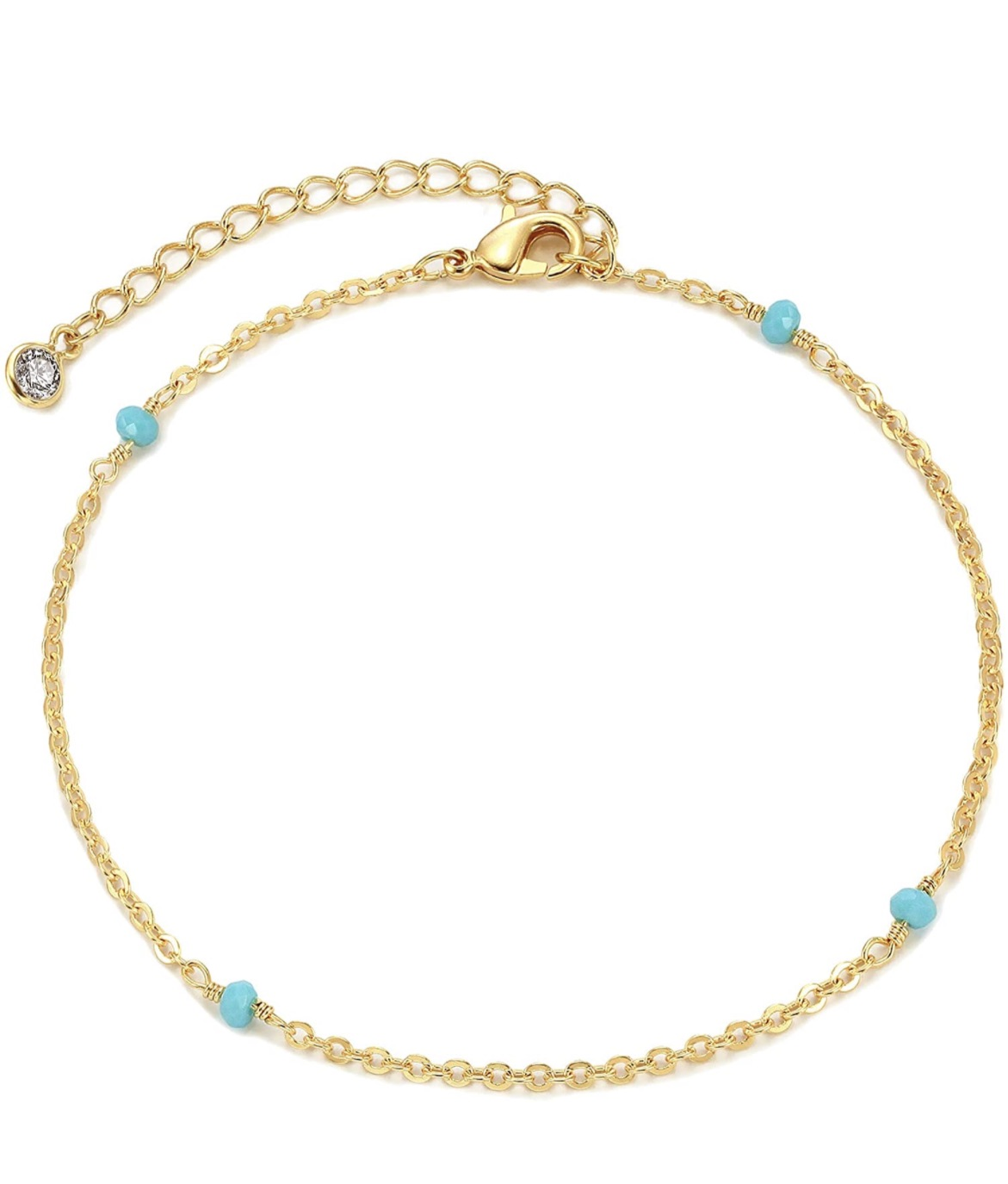 14k Gold Filled Bead Anklet