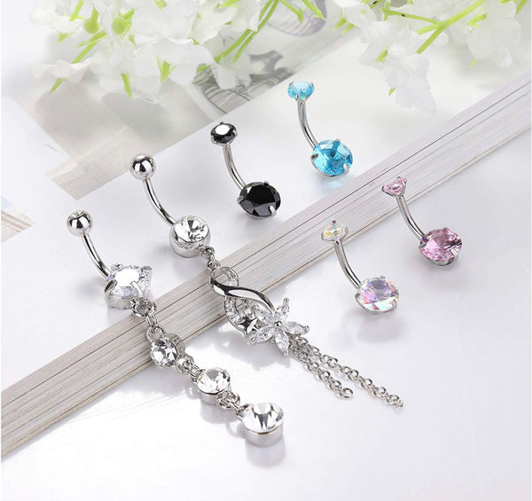 9 Pcs Belly Button Ring Set