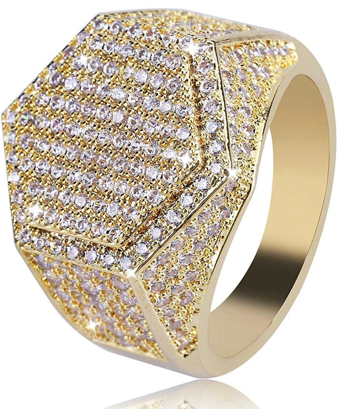 Iced Out 14k Gold Superior Ring