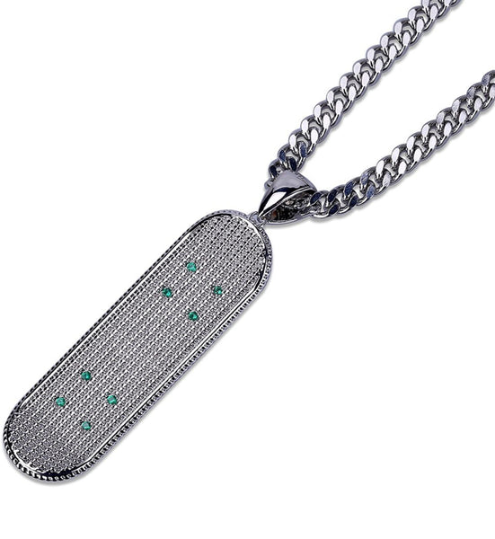 Iced Out 18k White Gold Skateboard