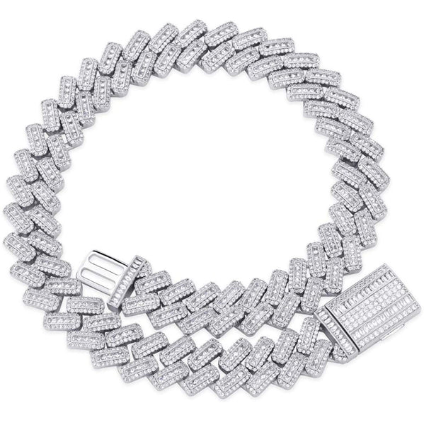 Iced Out 18k White Gold Baguette Cut Chain