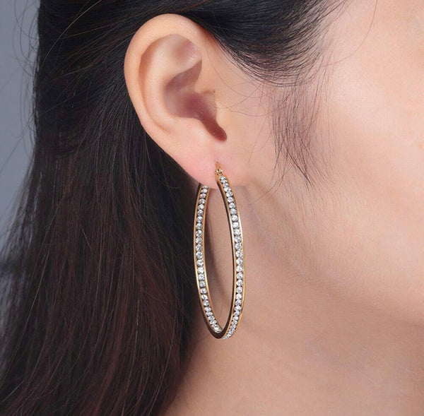 Gold Icey Hoop Earrings