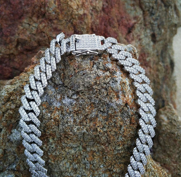 Iced Out 14k White Gold Premier Miami Cuban Link