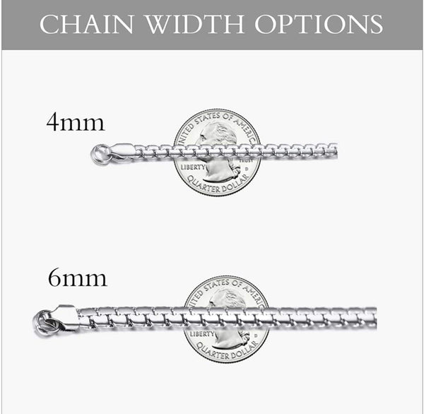 Silver Stainless Steel Box Link Chain