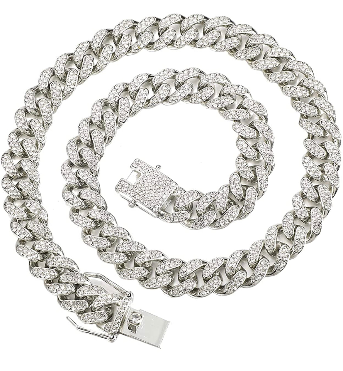 Iced Out 18k White Gold Cuban Link