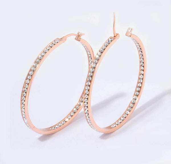 Rose Gold Icey Hoop Earrings