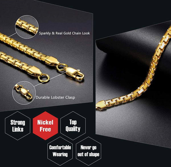 18k Gold Box Link Chain