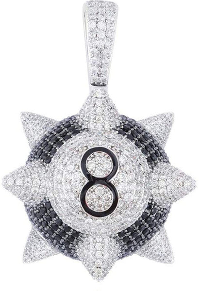 Iced Out 18k White Gold Wrecking Ball Pendant