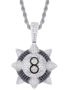 Iced Out 18k White Gold Wrecking Ball Pendant