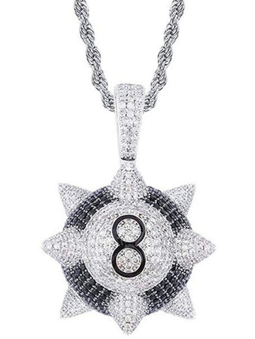 Iced Out 18k White Gold Wrecking Ball Pendant