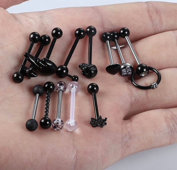 18 Pcs Stainless Steel Barbell 14 Gauge