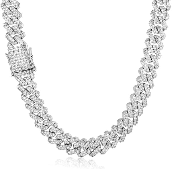 Iced Out 14k White Gold Premier Miami Cuban Link