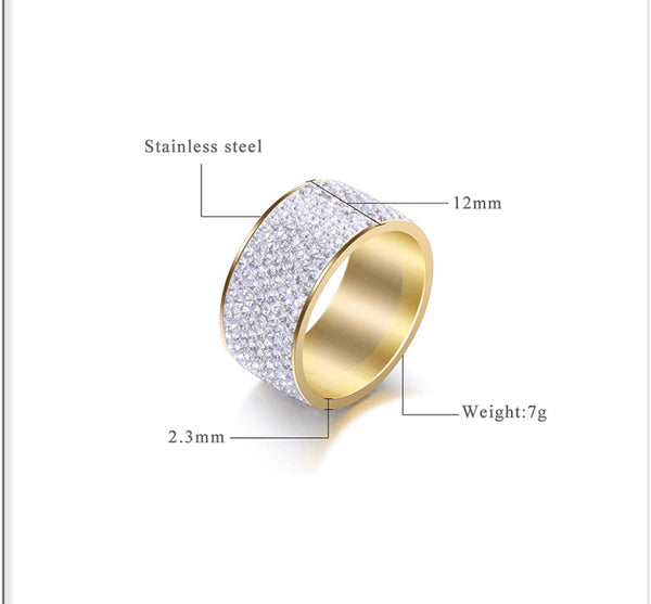 Iced Out 14k Gold Stunning Crystal Ring