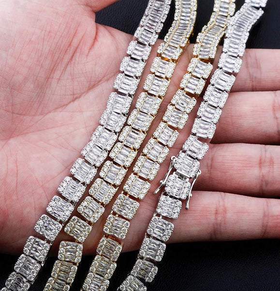 Iced Out 18k White Gold Baguette Executive Chain