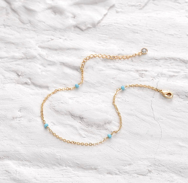 14k Gold Filled Bead Anklet