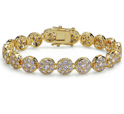 Iced Out 14k Gold 10mm Bracelet