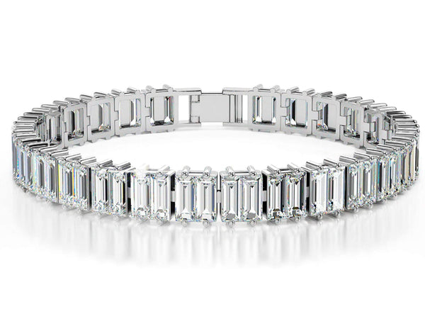 14k White Gold Baguette Tennis Bracelet