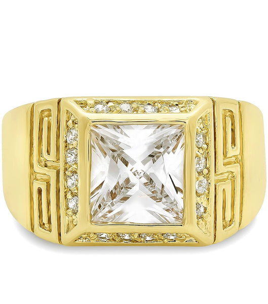 Iced Out 14k Gold Statement Ring