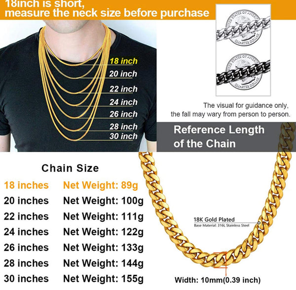 18k Gold Cuban Link Chain