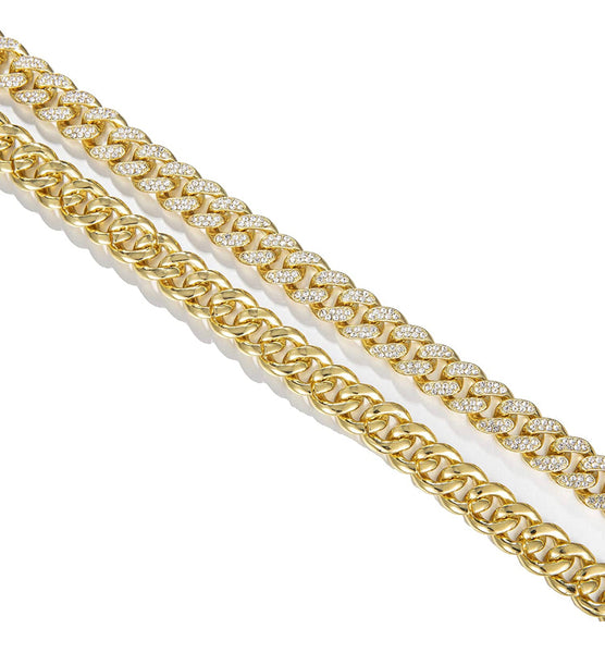 Iced Out 18k Gold Cuban Link Bracelet