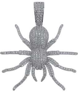 Iced Out 18k White Gold Spider Pendant