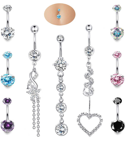 9 Pcs Belly Button Ring Set