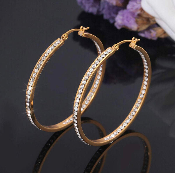 Gold Icey Hoop Earrings