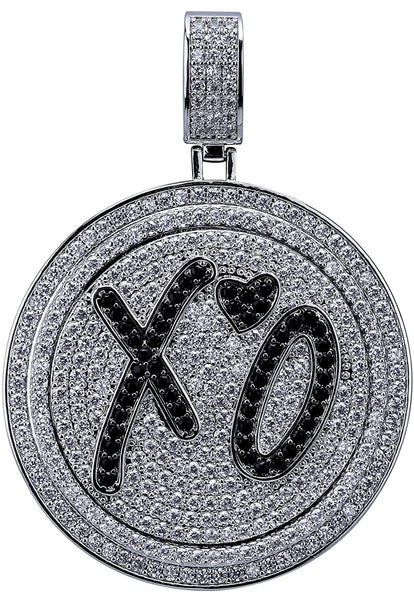 Iced Out 18k Gold XO Spinning Pendant