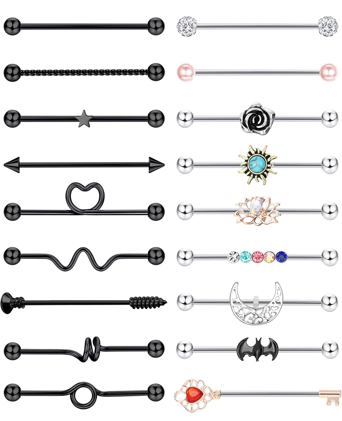 18 Black and Silver Barbell Designs