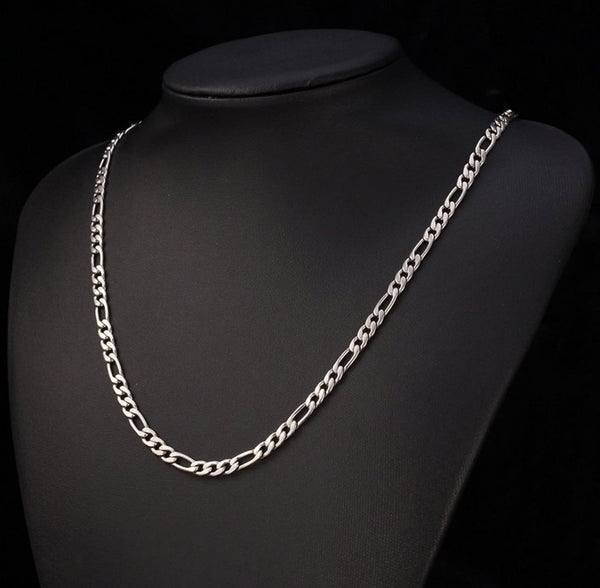 18k Gold/ Stainless Steel Figaro Chain Link