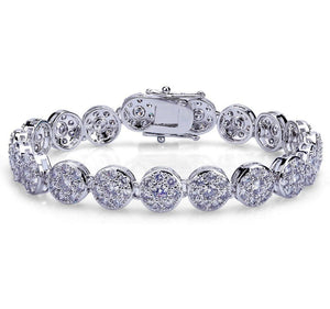 Iced Out 14k White Gold 10mm Bracelet