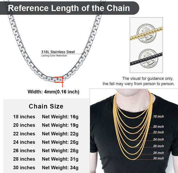 Silver Stainless Steel Box Link Chain