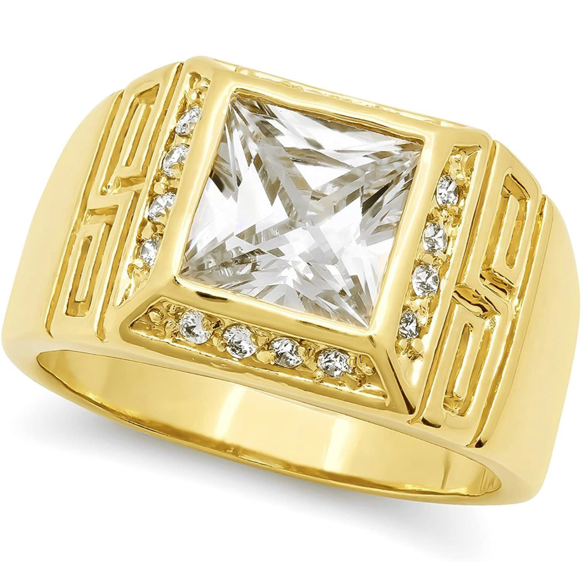 Iced Out 14k Gold Statement Ring