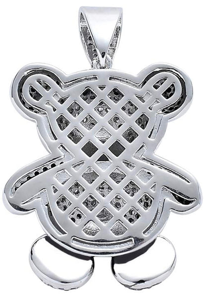 Iced Out 18k White Gold Panda Pendant