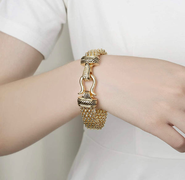 Gold Bead Strand Bangle