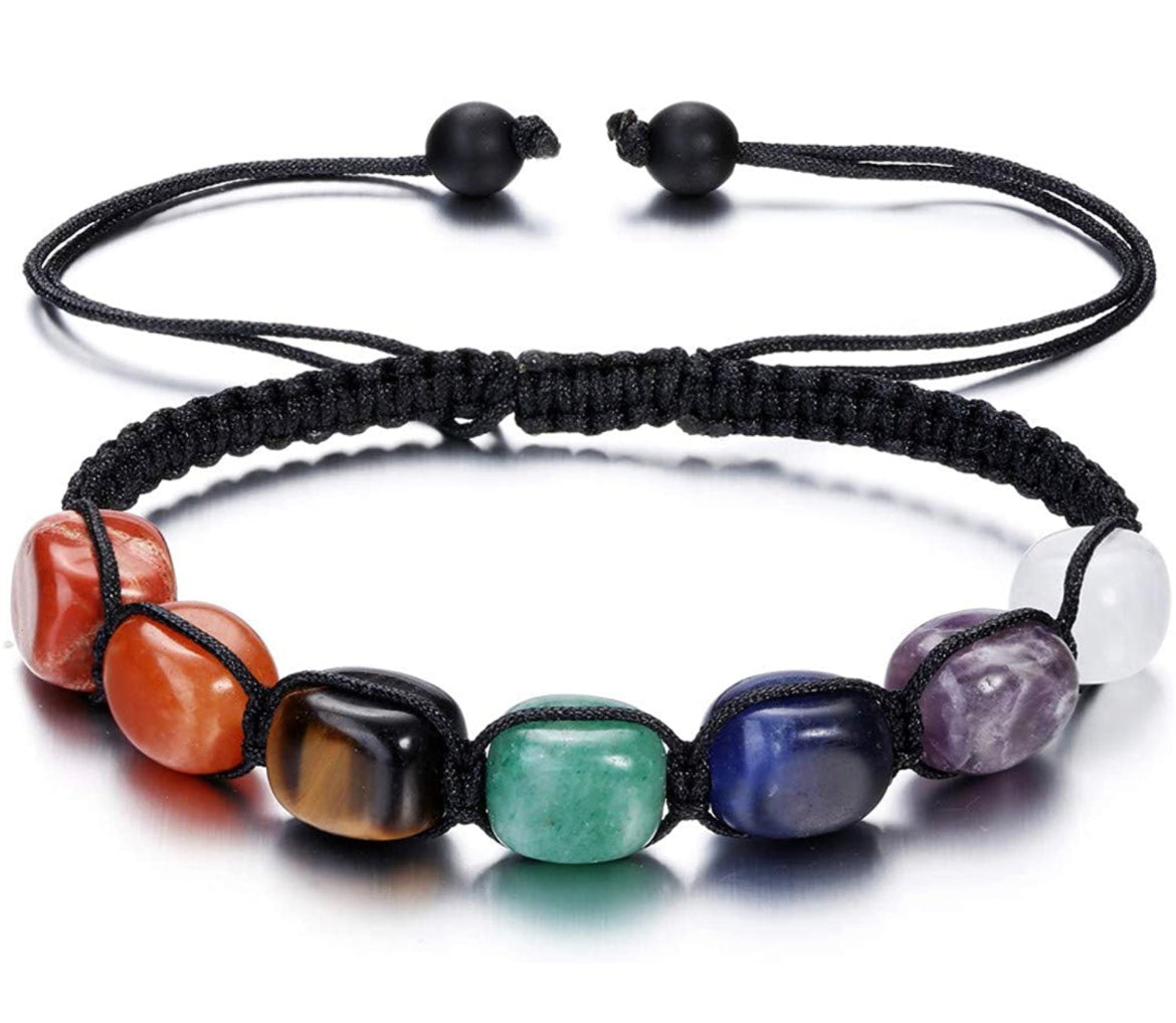 Natural Chakra Stone Crystal Braided Bracelet