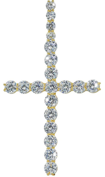 Iced Out 18k Gold Cross Pendant