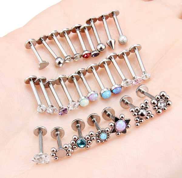 27 Pcs Stainless Steel Lip Piercings