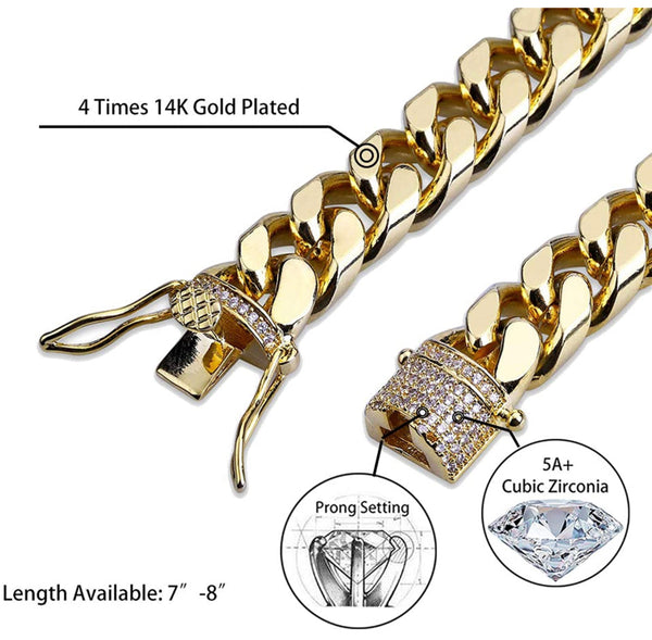 14k Gold Icey Cuban Link Bracelet