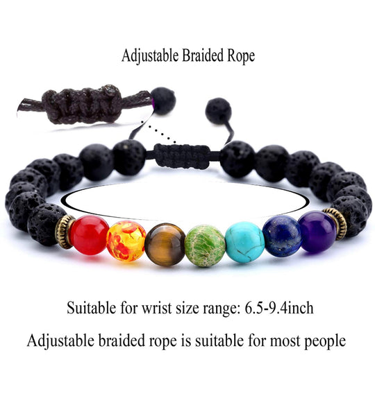 Set of 2 Oil Defuser Chakra Bead Bracelets