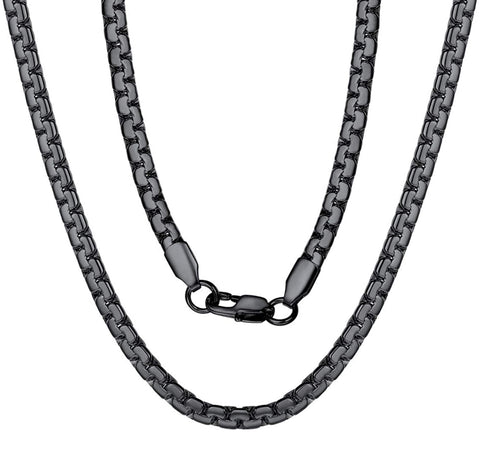 Black Stainless Steel Box Link Chain