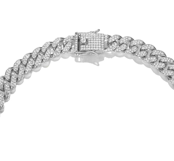 Iced Out 18k White Gold Cuban Link