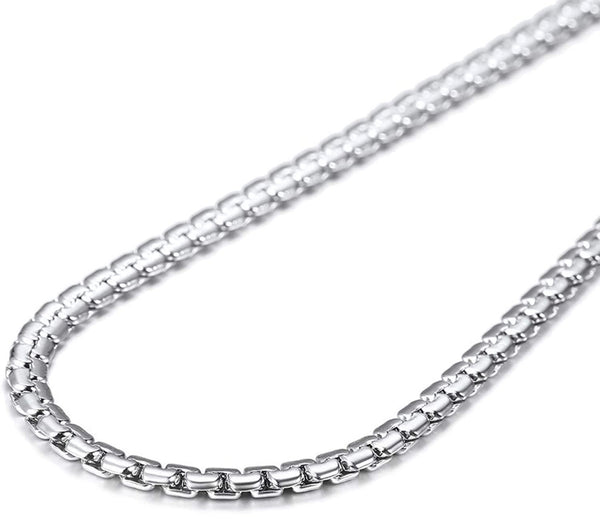 Silver Stainless Steel Box Link Chain