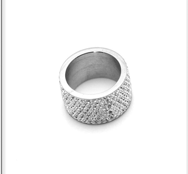 Iced Out 14k White Gold Stunning Crystal Ring